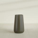 Saigon Tapered Round Planter in Matte Bronze, 19"D × 42"H, shown empty