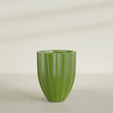 Alicante Fluted Planter in Satin Green, 26"D × 32"H, shown empty