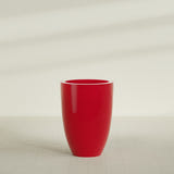 Brannan Tapered Round Planter in Gloss Red, 30"D × 41"H, shown empty