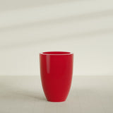 Brannan Tapered Round Planter in Gloss Red, 30"D × 41"H, shown empty