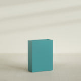 Amesbury Narrow Rectangular Planter in Satin Seafoam Green, 24"L × 10"D × 32"H, shown empty