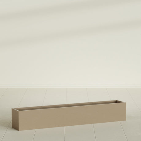Monaco Rectangle Planter in Gloss Metallic Gold, 44"L, shown empty