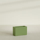 Tolga Rectangular Planter in Satin Green, 36"L × 16"D × 24"H, shown empty