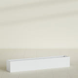 Monaco Rectangle Planter in Gloss Bright White, 44"L, shown empty