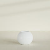 Globe Planter in Matte Bright White, 24"D × 19"H, shown empty