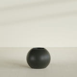 Globe Planter in Matte Charcoal, 24"D × 19"H, shown empty