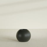 Globe Planter in Matte Charcoal, 24"D × 19"H, shown empty