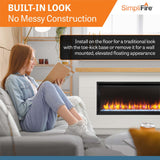 Simplifire 50" Allusion Platinum Recessed Linear Electric Fireplace SF-ALLP50-BK