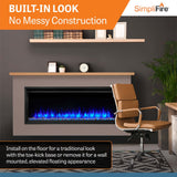 Simplifire 50" Allusion Platinum Recessed Linear Electric Fireplace SF-ALLP50-BK