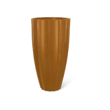 San Jose tall fluted fiberglass planter in Metallic Bronze
