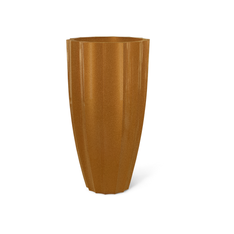 San Jose Tall Fluted Planter, Metallic Bronze finish