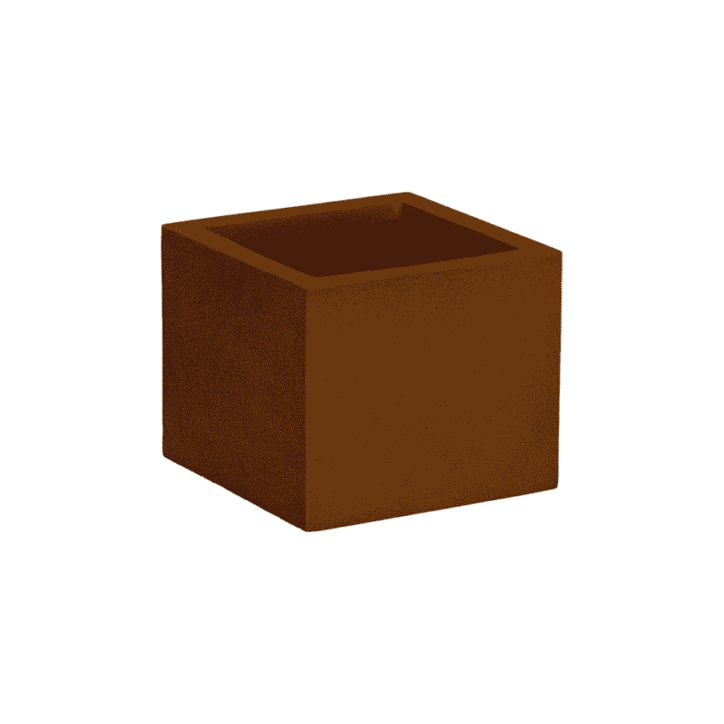 Antwerp corner fiberglass planter in Metallic Bronze