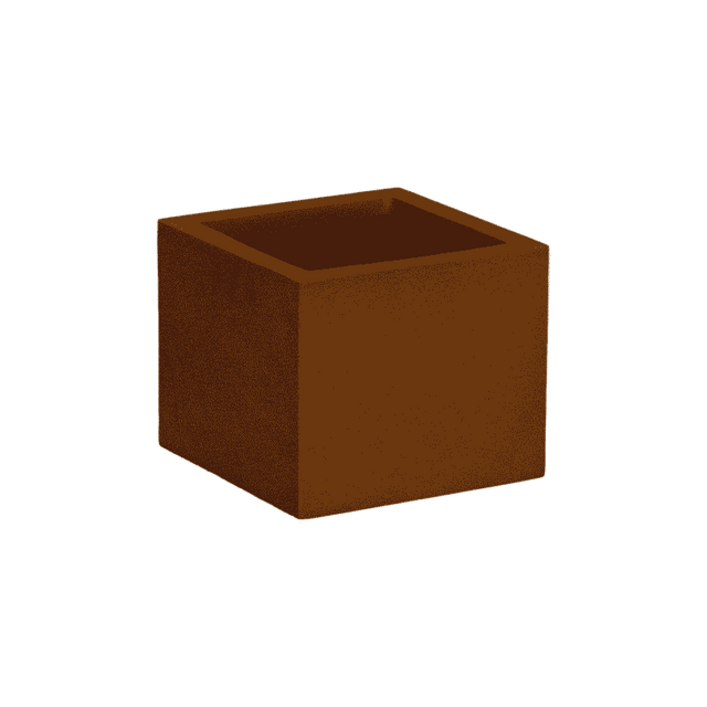 Antwerp corner fiberglass planter in Metallic Bronze