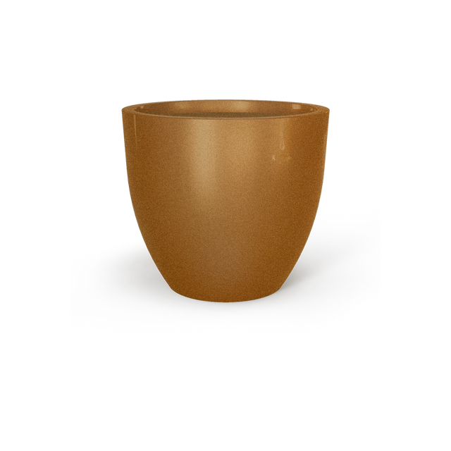 Wannsee Round Planter in Metallic Bronze