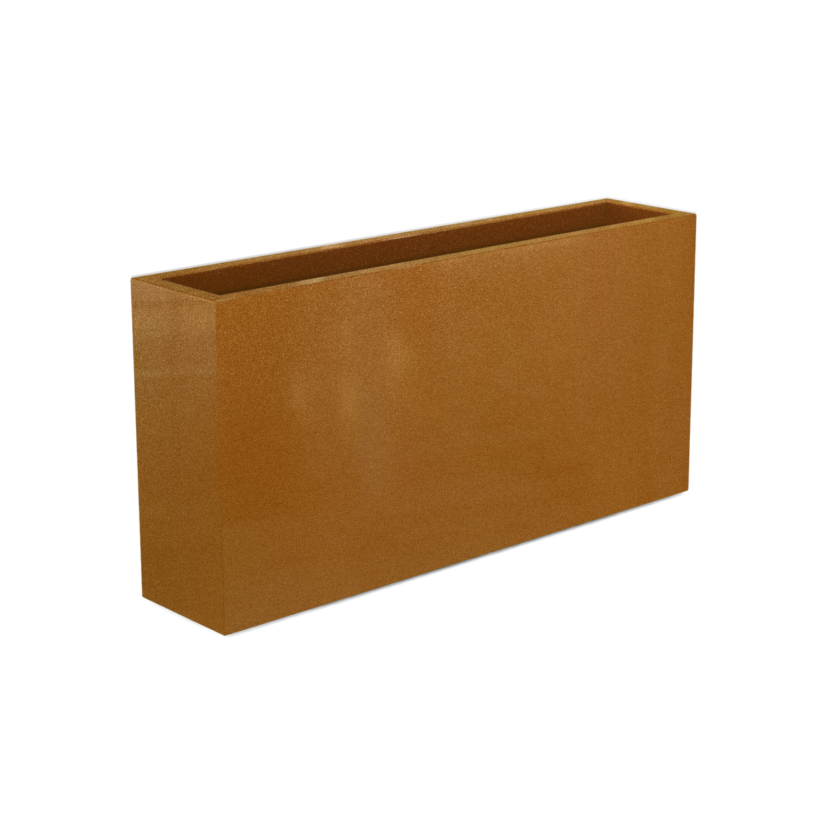 Milano Narrow Rectangular Planter, Metallic Bronze finish