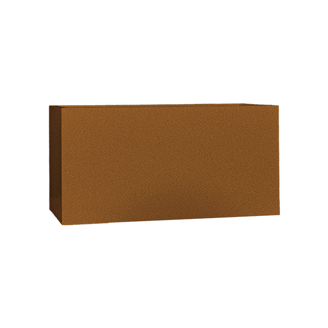 Camoux narrow rectangular fiberglass planter in Metallic Bronze