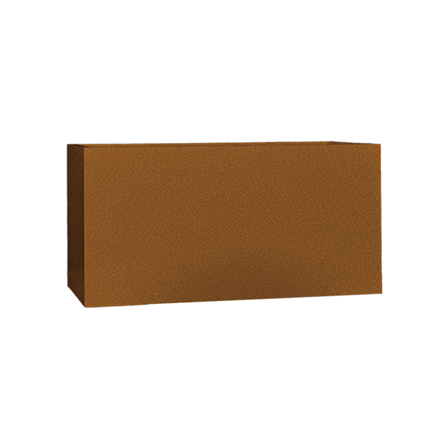 Camoux narrow rectangular fiberglass planter in Metallic Bronze