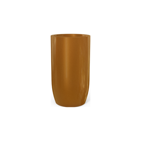 Lisbon Tall Round Planter, Metallic Bronze finish