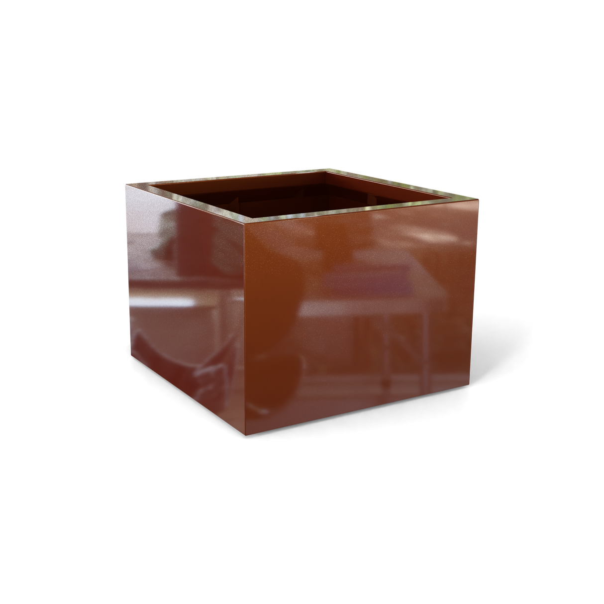 Torino corner fiberglass planter in Metallic Bronze