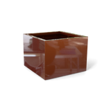 Torino corner fiberglass planter in Metallic Bronze