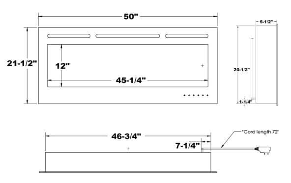 Modern Flames 50" Challenger Recessed Electric Fireplace CEF-50B