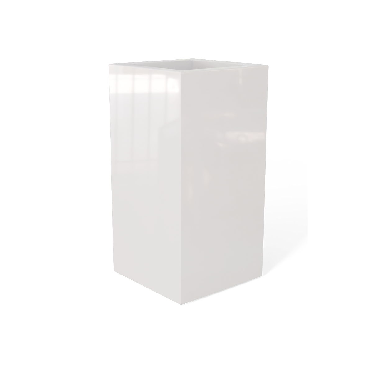 Hollywood Corner Planter, Gloss Bright White finish