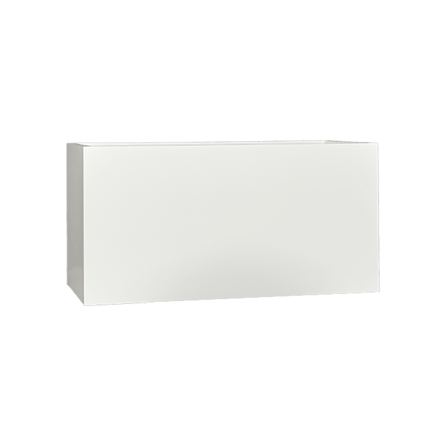 Camoux narrow rectangular fiberglass planter in Gloss Bright White