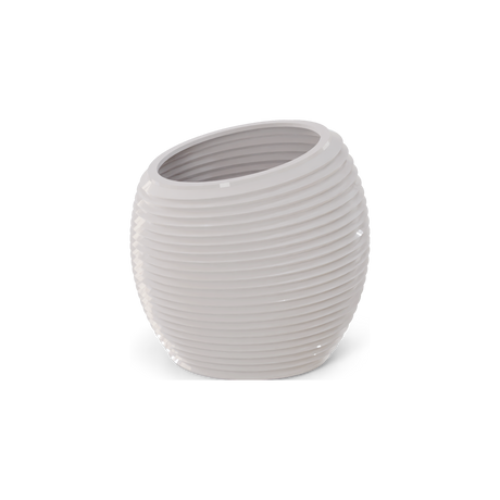 Spiral Round Planter, Gloss Bright White finish