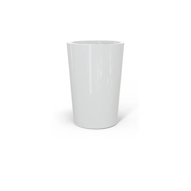 Tegel Round Tapered Planter in Gloss Bright White