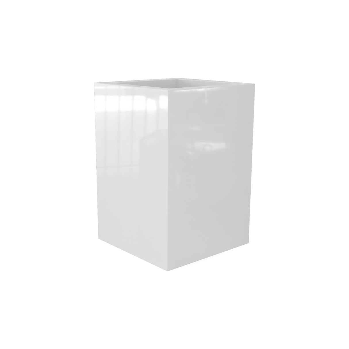 Miami Corner Planter, Gloss Bright White finish