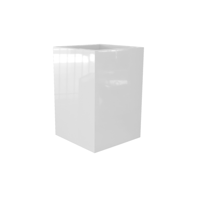 Miami Corner Planter in Gloss Bright White
