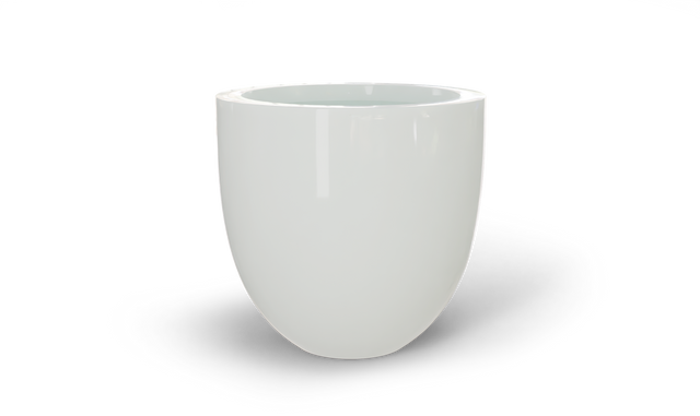 Alzira Bowl Planter in Gloss Bright White