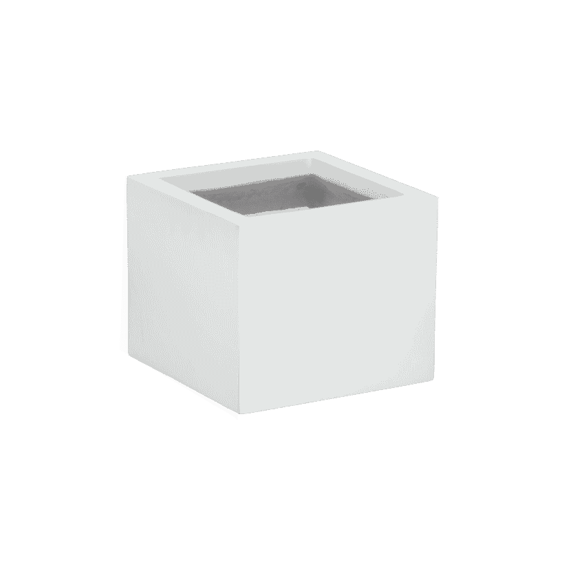 Antwerp corner fiberglass planter in Gloss Bright White