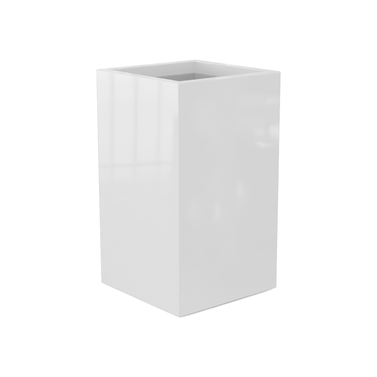 Darwin Corner Planter, Gloss Bright White finish