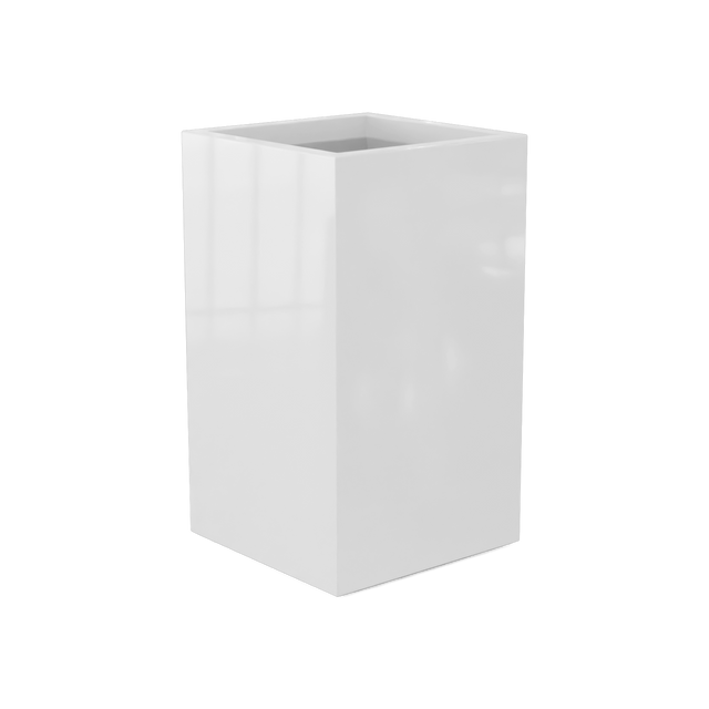 Darwin Corner Planter in Gloss Bright White