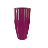 San Jose tall fluted fiberglass planter in Gloss Eggplant