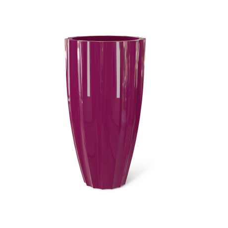 San Jose Tall Fluted Planter, Gloss Eggplant finish