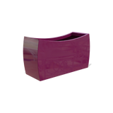 Seoul curved rectangular fiberglass planter in Gloss Eggplant