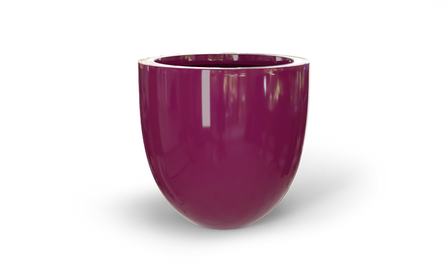 Alzira Bowl Planter in Gloss Eggplant
