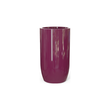 Lisbon Tall Round Planter, Gloss Eggplant finish