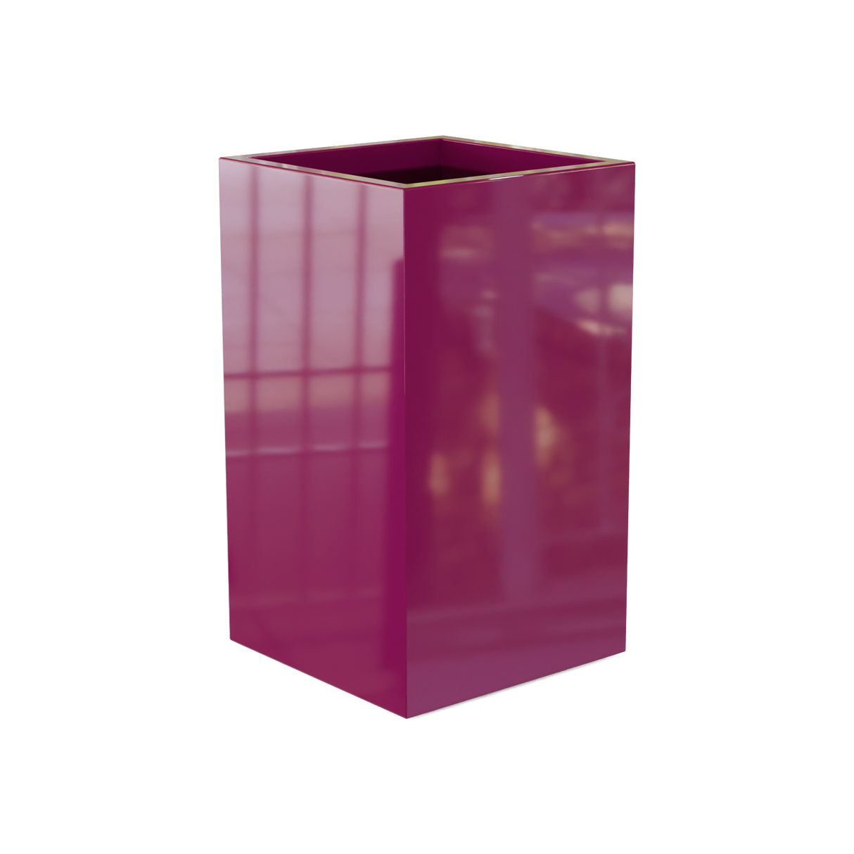 Darwin Corner Planter, Gloss Eggplant finish