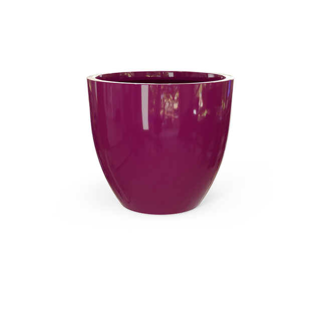 Wannsee Round Planter in Gloss Eggplant