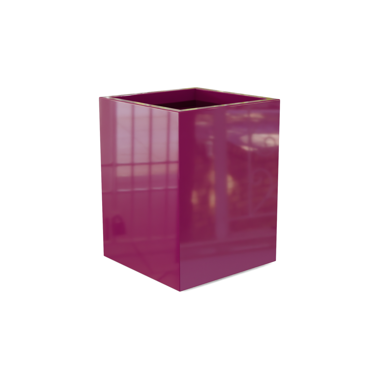 Brisbane Rectangular Planter, Gloss Eggplant finish
