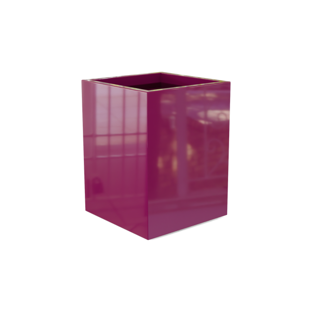 Brisbane Rectangular Planter in Gloss Eggplant