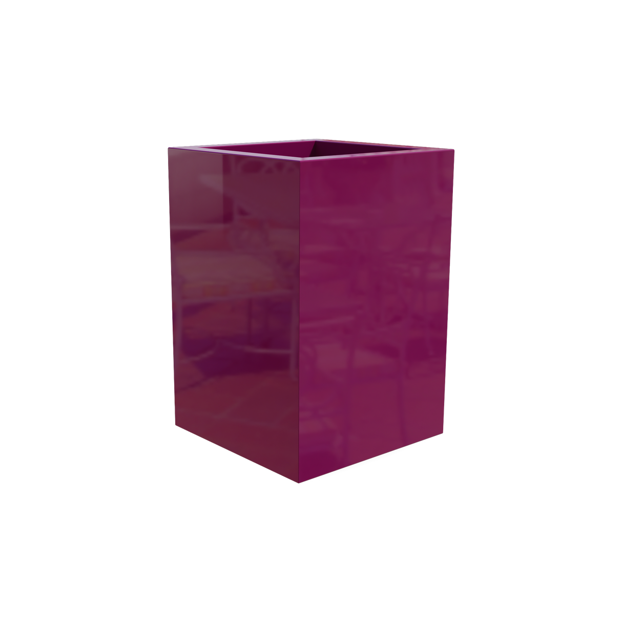 Miami Corner Planter, Gloss Eggplant finish