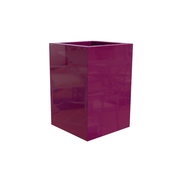 Miami Corner Planter in Gloss Eggplant