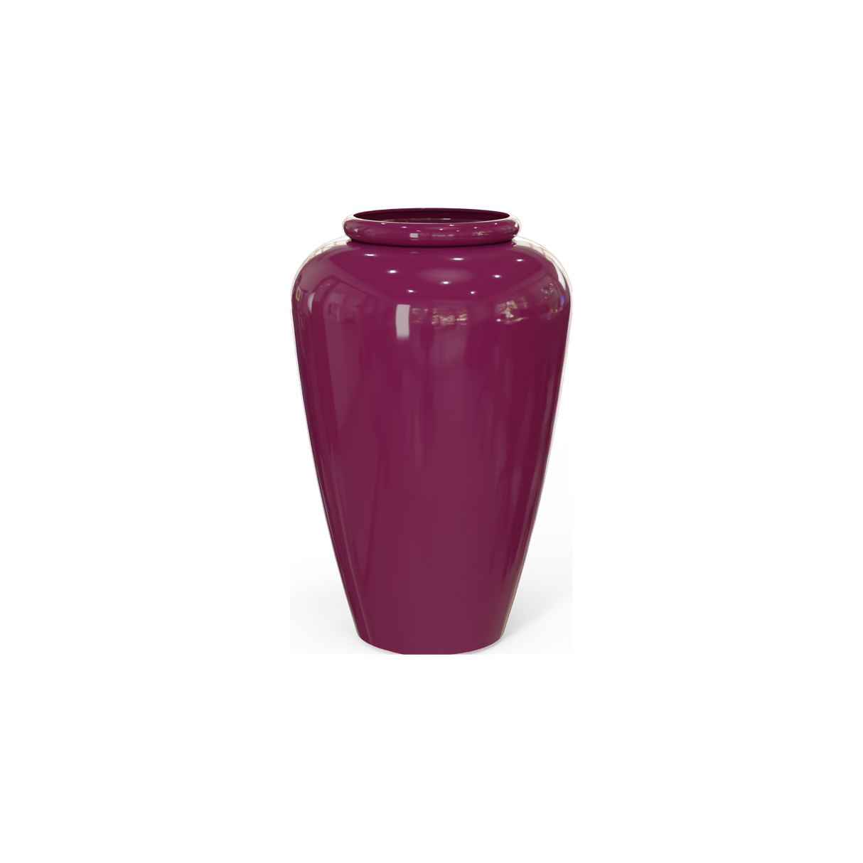 Bara jar fiberglass planter in Gloss Eggplant