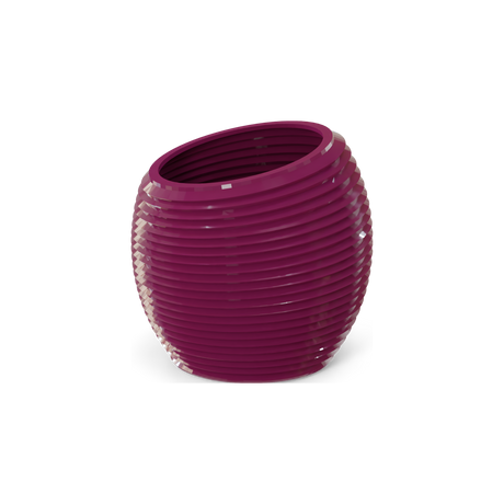 Spiral Round Planter, Gloss Eggplant finish