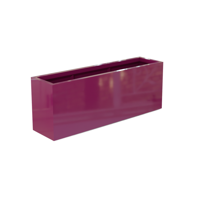Miami Narrow Rectangular Planter in Gloss Eggplant