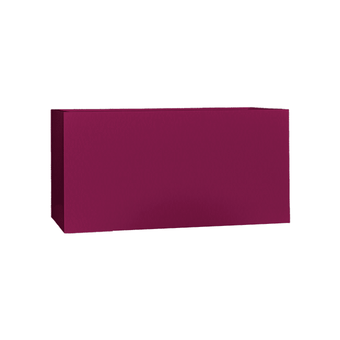 Camoux narrow rectangular fiberglass planter in Gloss Eggplant